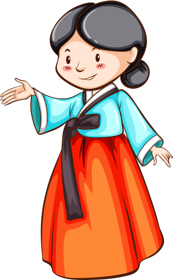 Clipart Çinli Bayan - Korean People Cartoon (470x600)