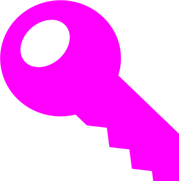 Yellow - Pink Key Clipart (600x606)