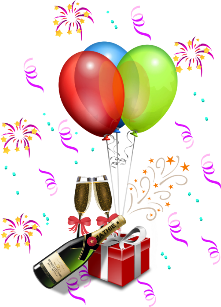 Happy New Year Celebrations Button P > Happy New Year - New Year Celebration Clip Art (805x1082)