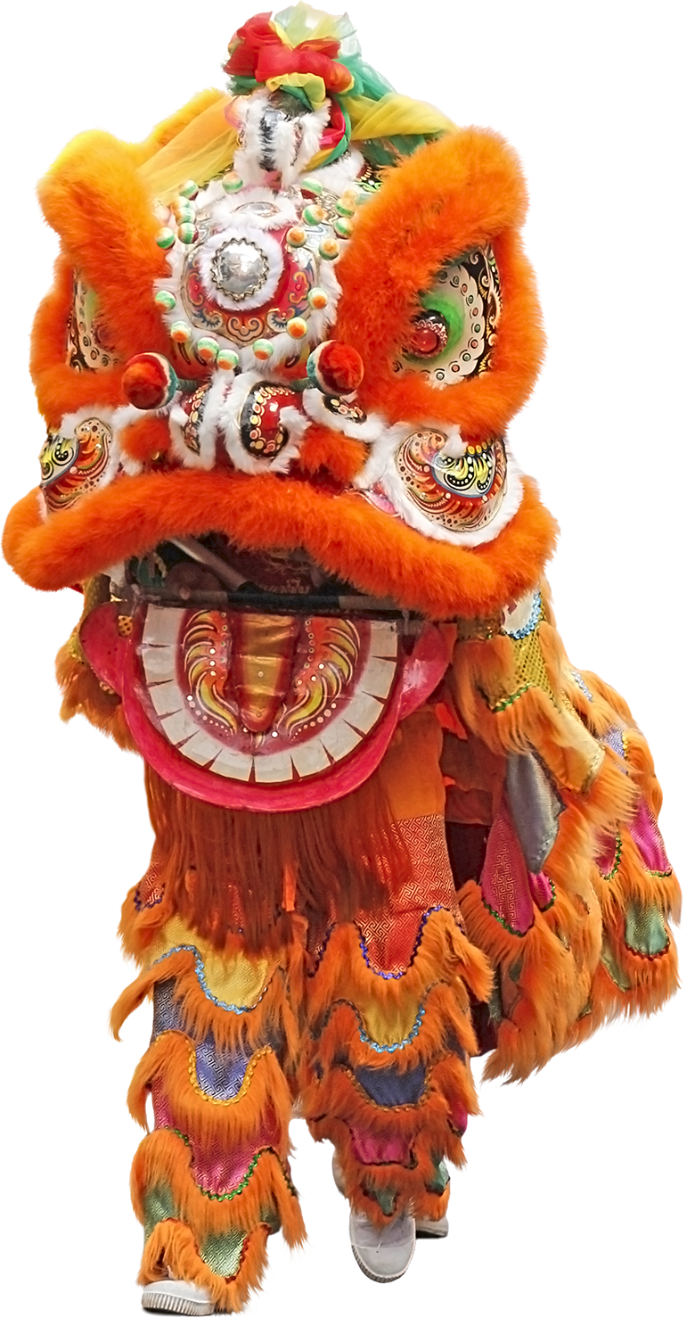 Lion Dancer Clipart Chinese - Lion Dance No Background (771x1478)