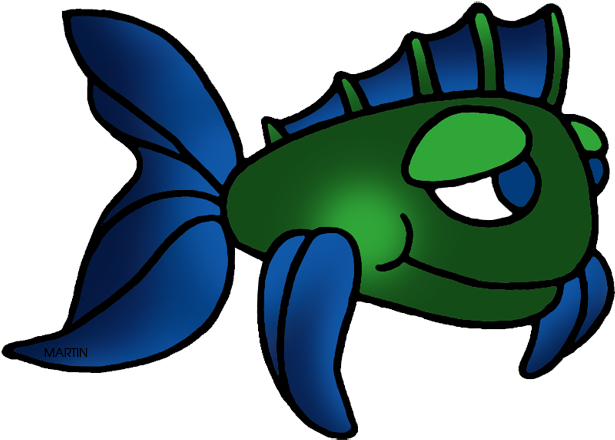 Green And Blue Fish - Green (648x471)