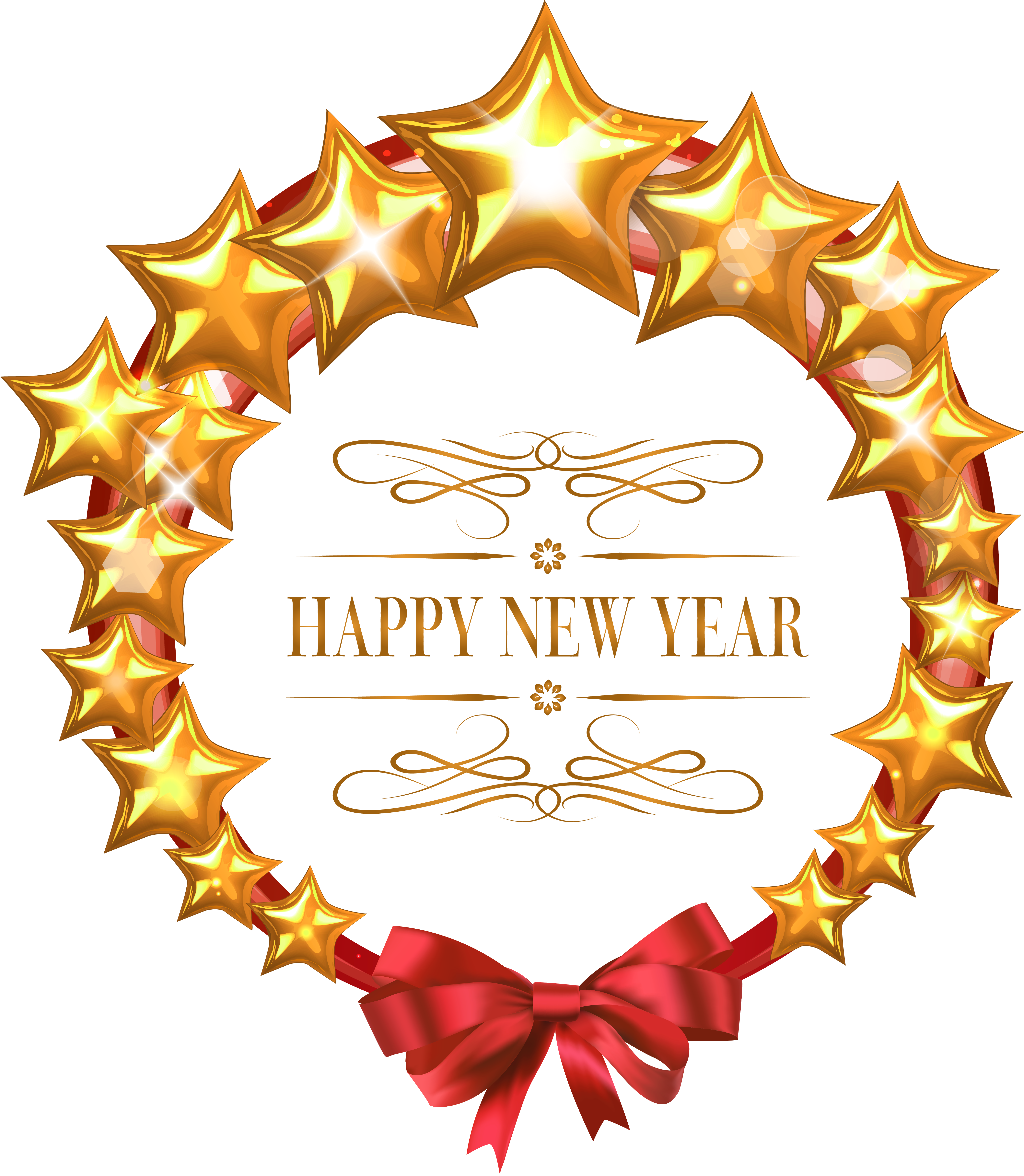 Star Clipart New Year - Frame Happy New Year Png (5347x6103)