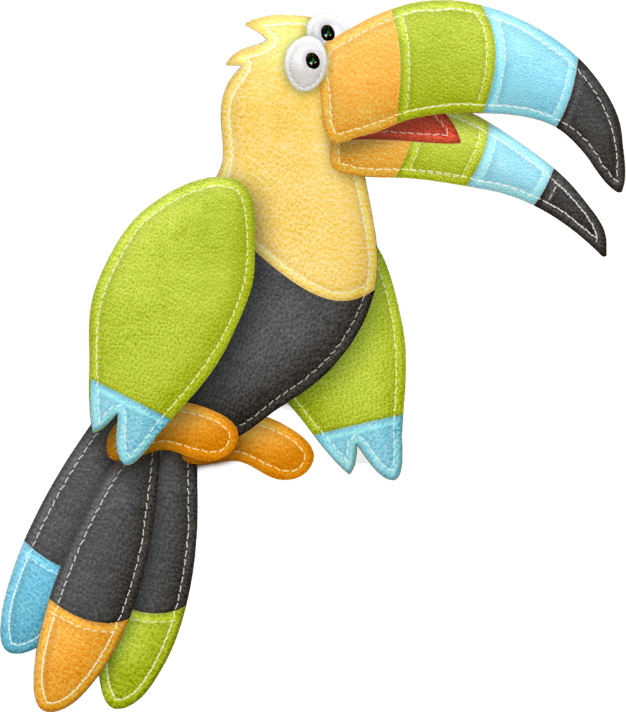 Ladylony Альбом «скрап Наборы / Jungle Fun Zoo» На - Transparent Toucan (900x1023)