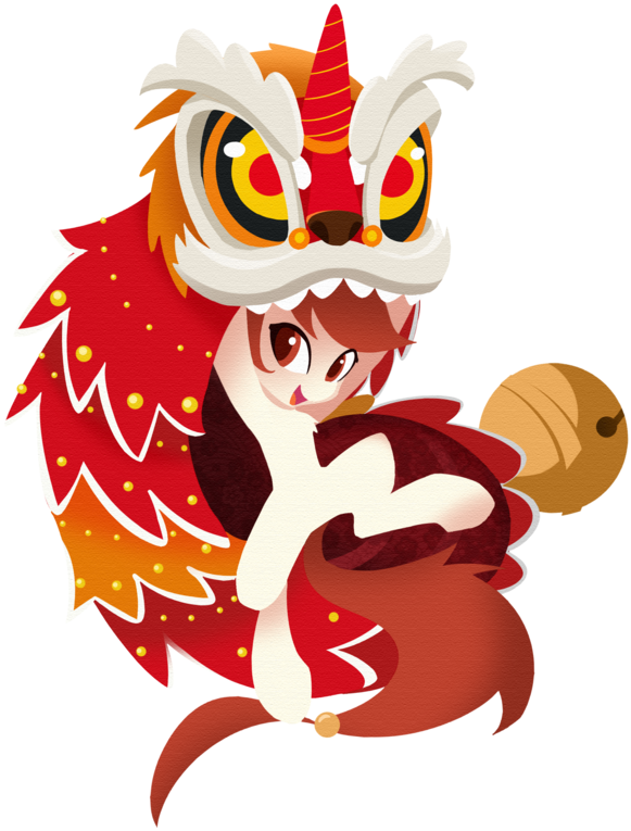 L8lhh8086, China, Chinese, Earth Pony, Female, Lion - Lion Dance Transparent (748x1024)