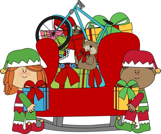Christmas Toy Cliparts - Elves Making Toys Clipart (550x458)