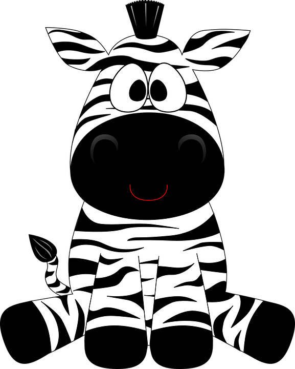 Animais Do Safari Png - Cartoon Zebra Png (577x720)