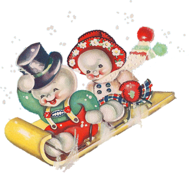 Vintage Winterhappy New Yearwinter - Christmas Day (626x575)