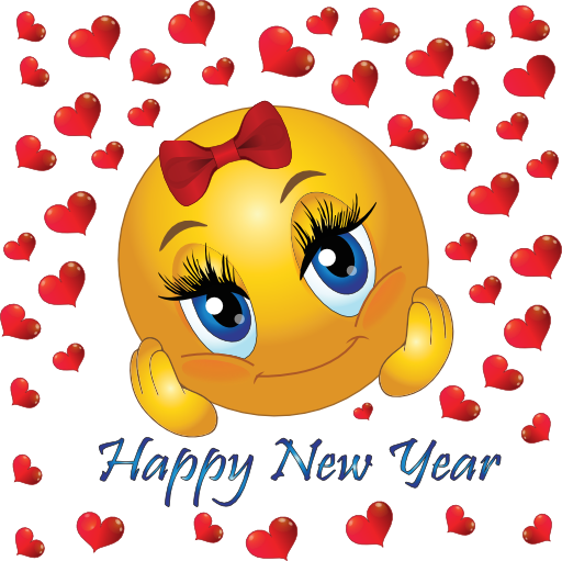 Emoticon Happy Png - Happy New Year Emoji (512x511)