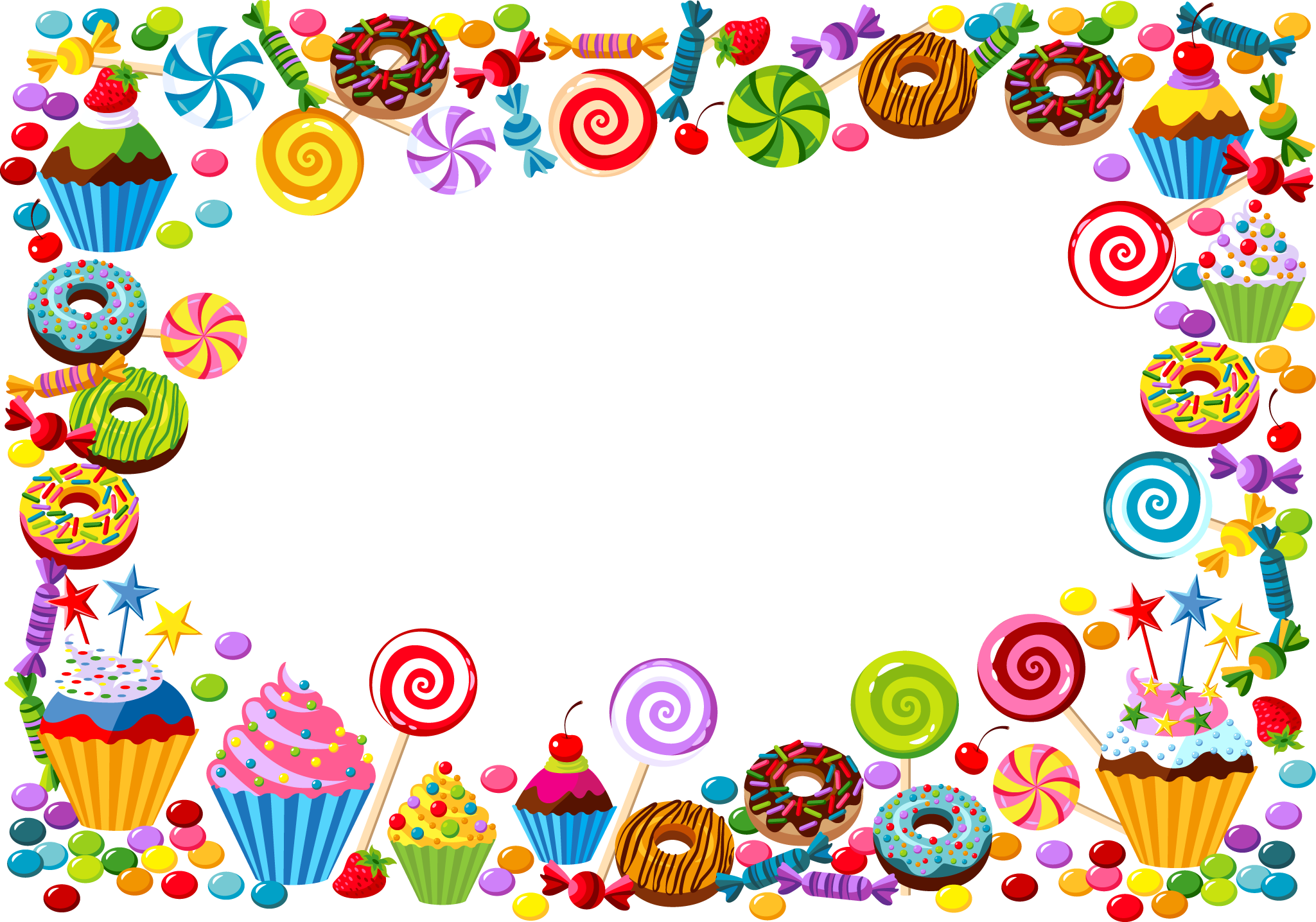 Candy Cane Bonbon Gummy Bear - Candy Border (2049x1436)