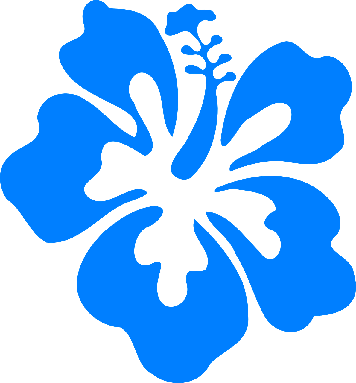 Hibiscus Blue Tropical Hawaiian Png Image - Hibiscus Clip Art (1190x1280)