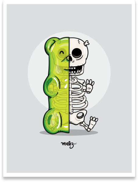 What's Inside A Gummie Bear - Art (500x666)