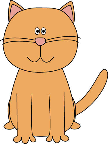 Cute Orange Cat - Cat Sitting Clip Art (372x495)