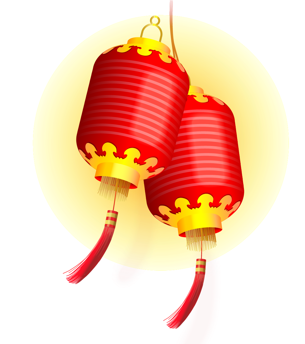 China Chinese New Year Lantern Festival First Full - Chinese Lantern Vector Png (1181x1177)