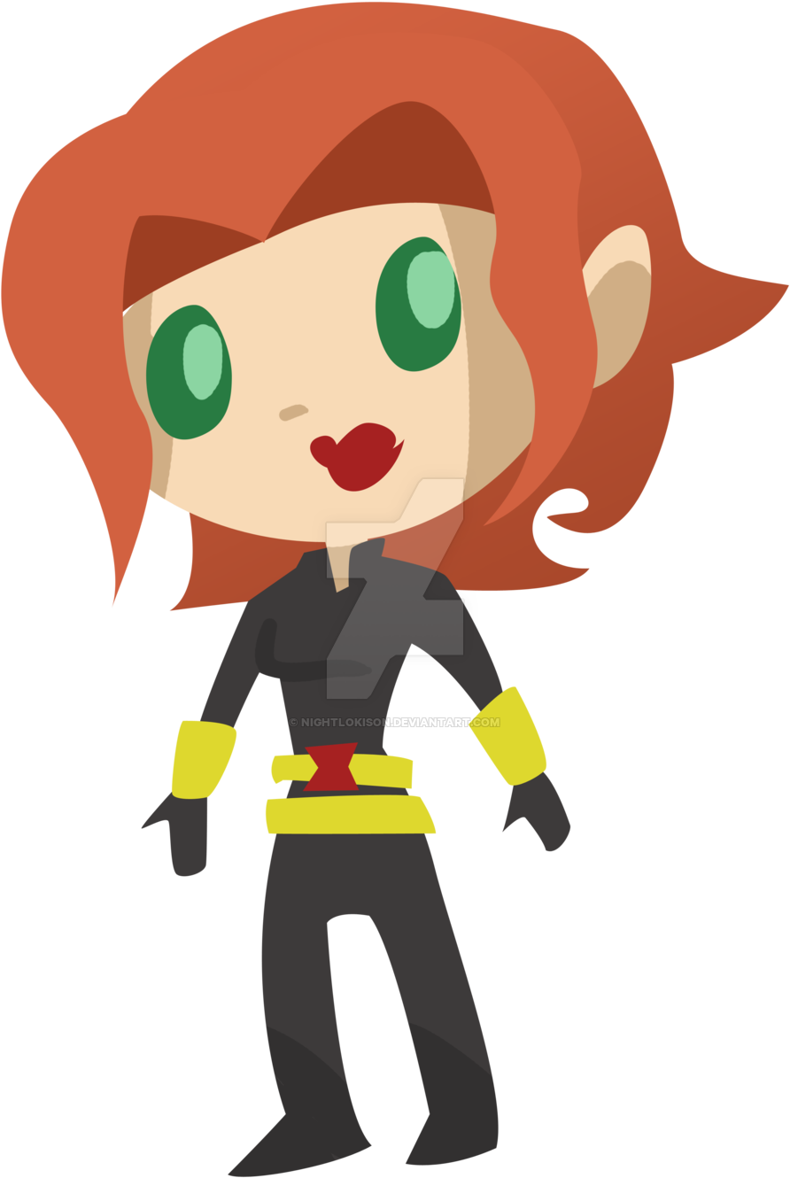Chibi Black Widow By Nightlokison - Drawing (900x1337)