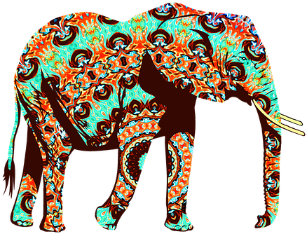 Animal Elephant Zoo Zoo Animals Wild Natur - Cool Orange,brown And Turquoise Elephant Throw Blanket (466x340)