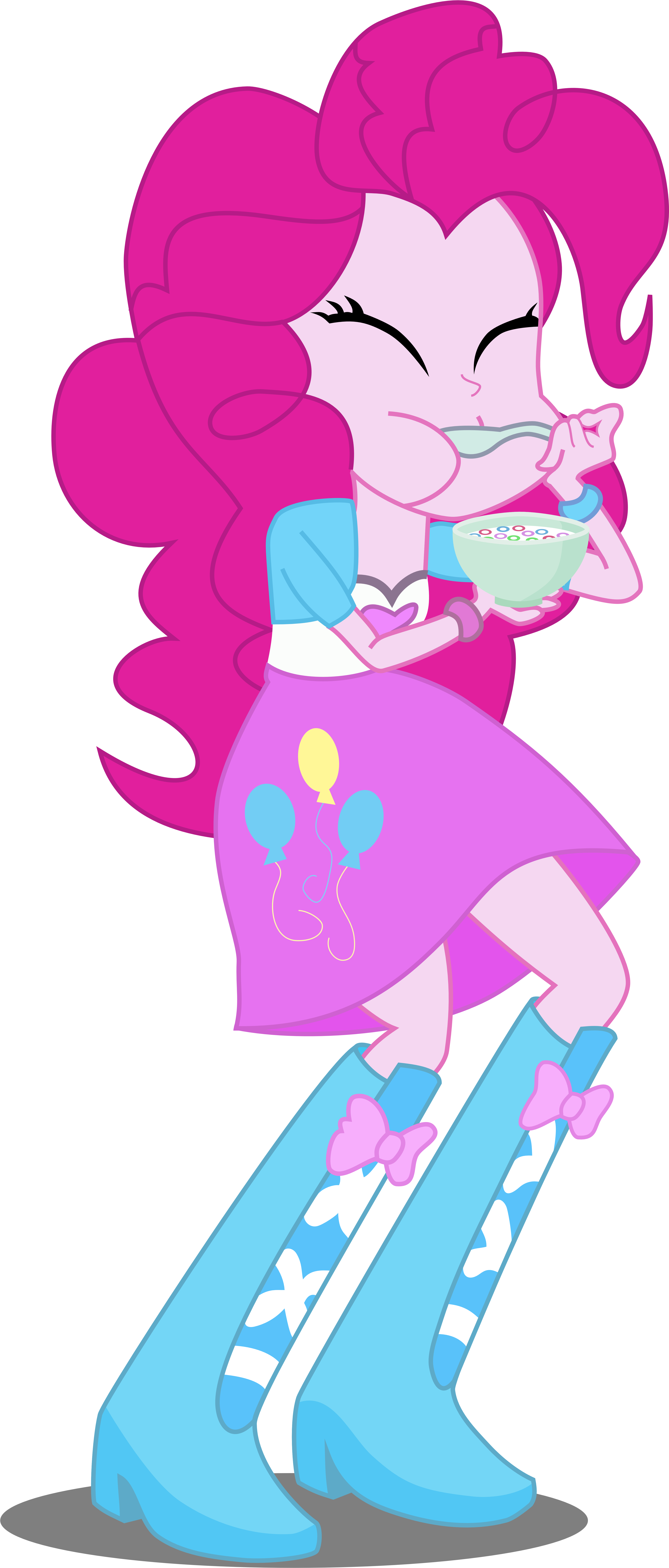 Pinkie Pie Eating A Bowl Of Cereal My Little Pony Equestria - Illustration (4280x10018)
