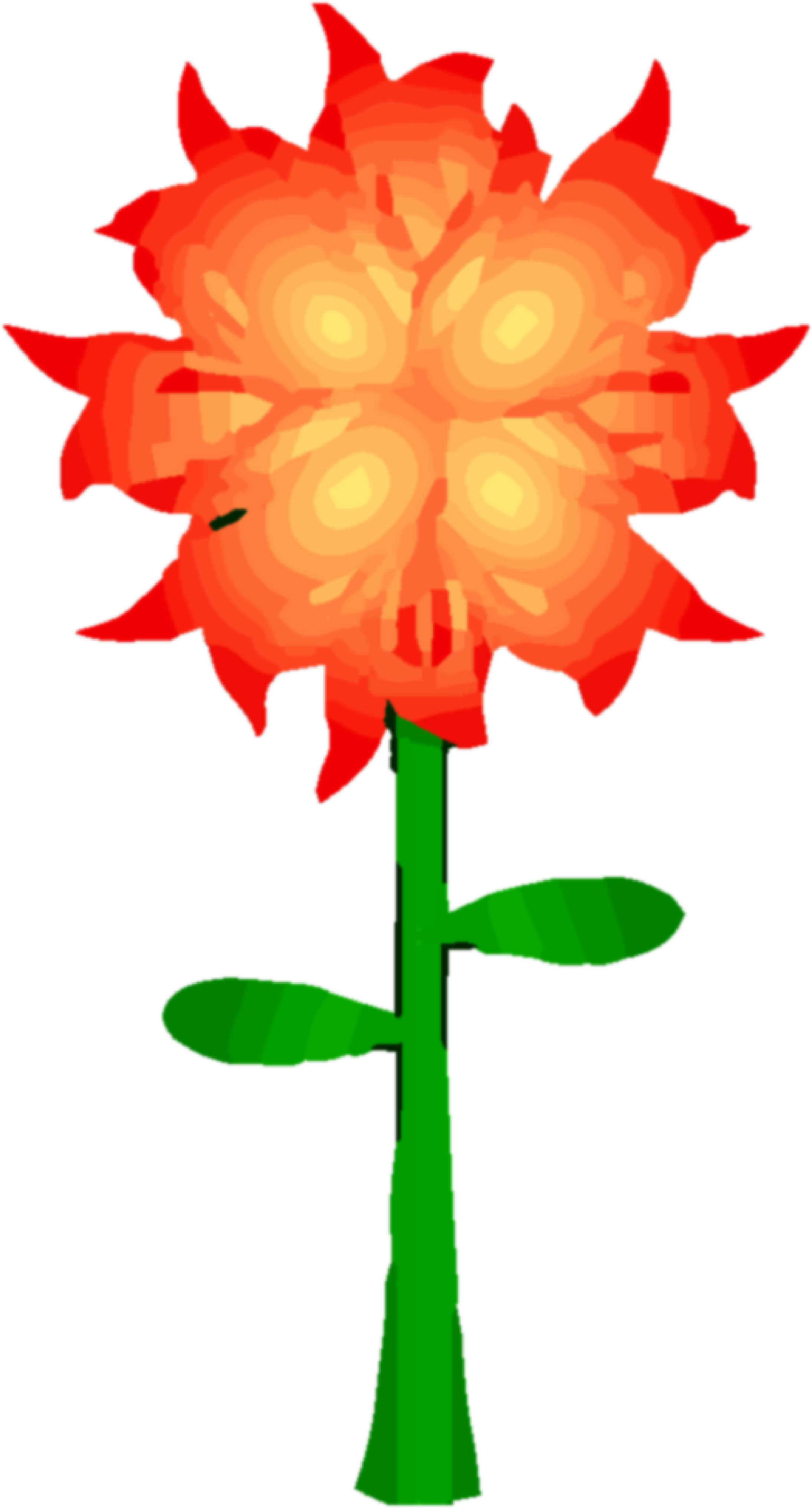 Fire Flower Png Clipart - Fire Flower Clip Art (2471x4346)