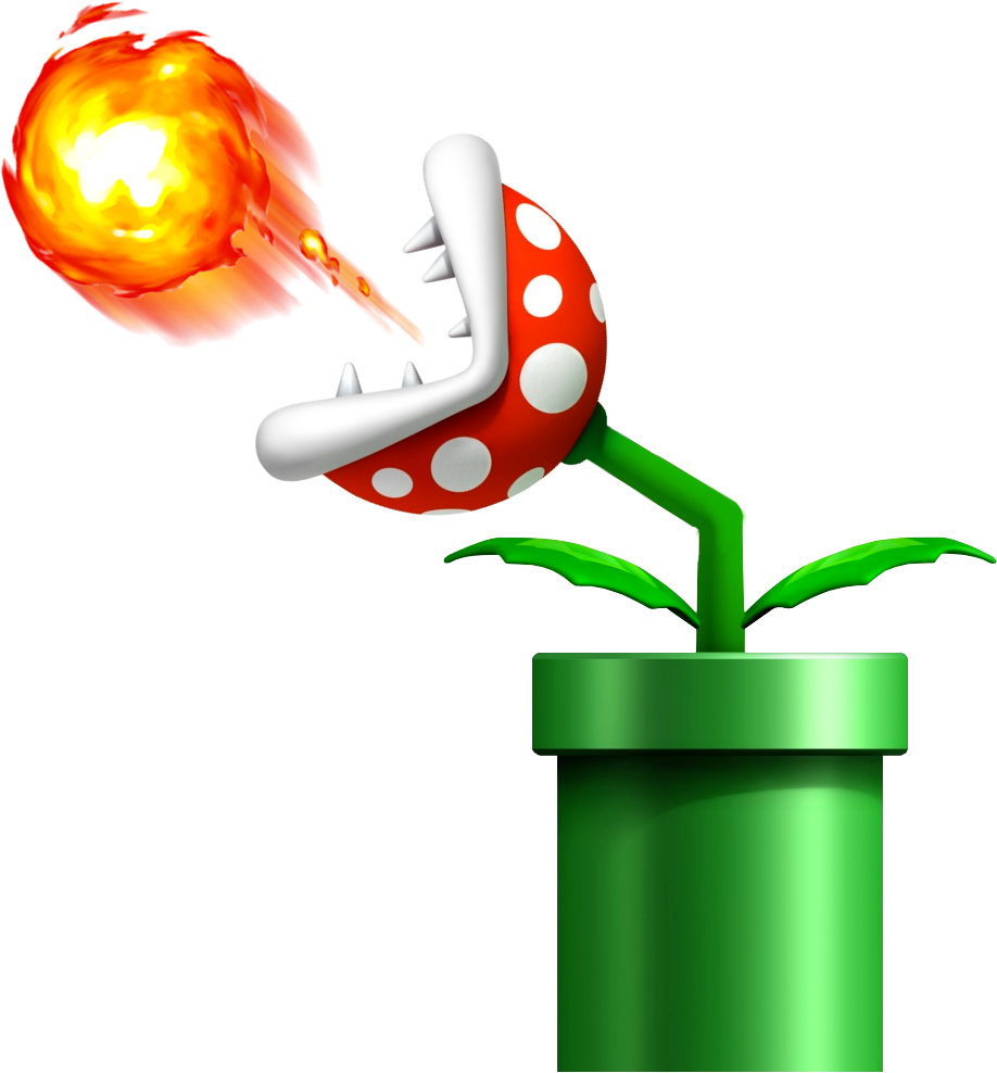 Vinus Fire Trap Nsmbdiy - Super Mario Fire Plant (918x988)