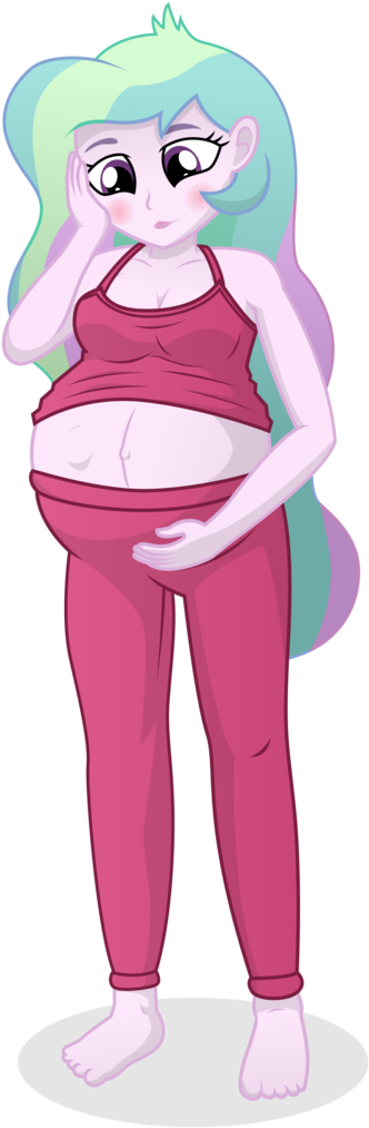 Xniclord789x, Barefoot, Big Belly, Clothes, Equestria - Equestria Girls Celestia Pregnant (455x1024)