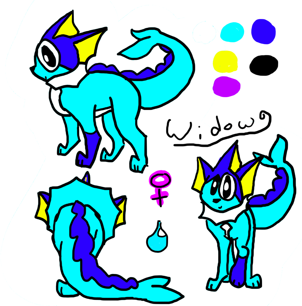 Widow Ref Sheet By Widow The Vaporeon - Widow Ref Sheet By Widow The Vaporeon (1024x1024)