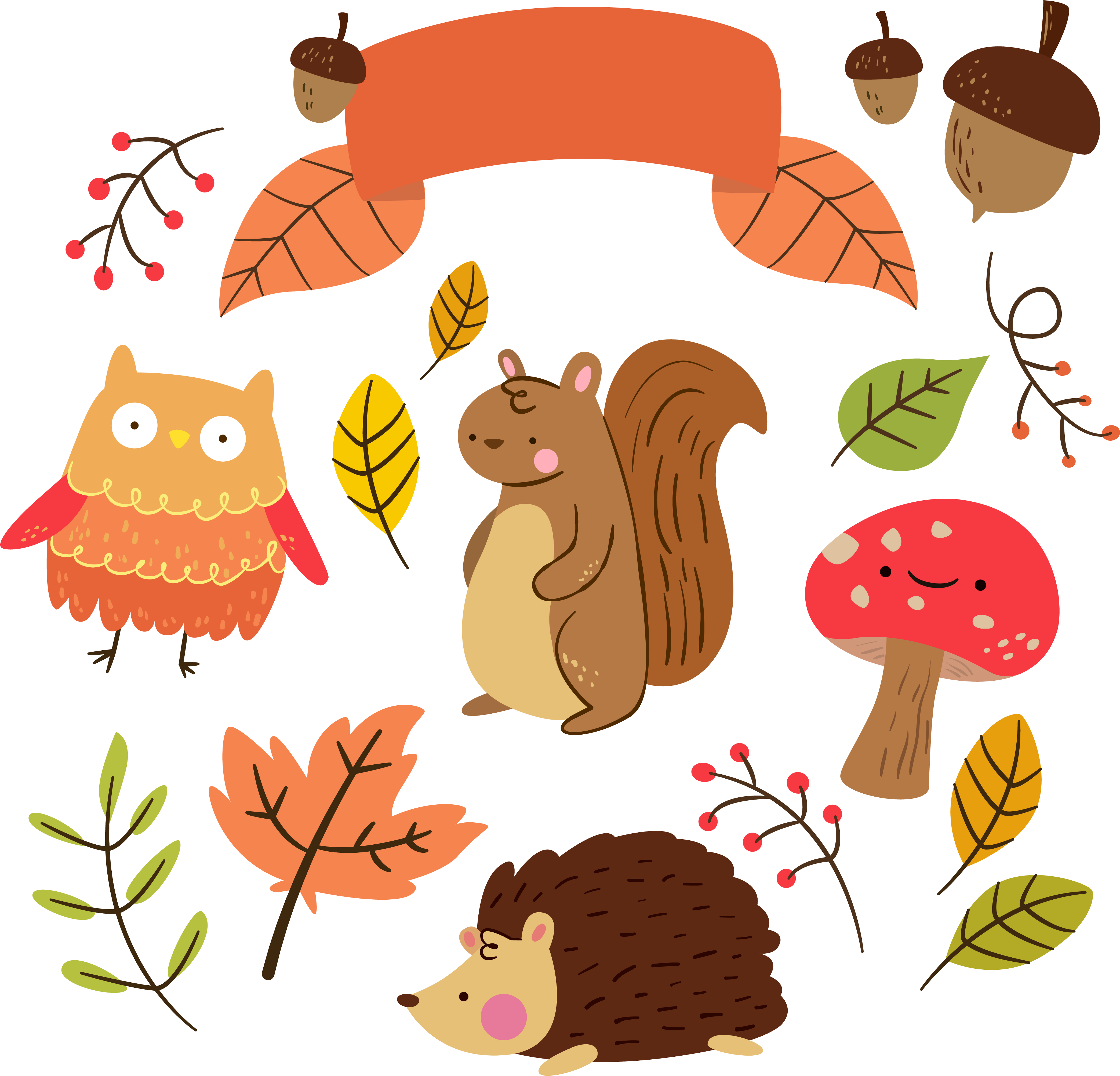 Free Critter Autumn Planner Stickers And Clip Art - Cute Autumn Clipart (4500x4500)