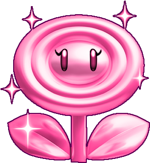 Pink Gold Flower Power Up By O Camtroartist O - Drawing (365x364)