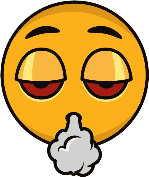 Emoji Cannabis Smoking Emoticon White Widow - Stoner Emoji Copy And Paste (600x600)