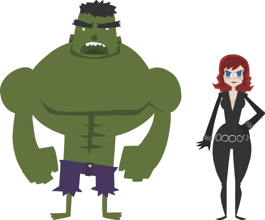 Hulk And Black Widow By Rodrigozangelmi - Hulk 2d (900x747)