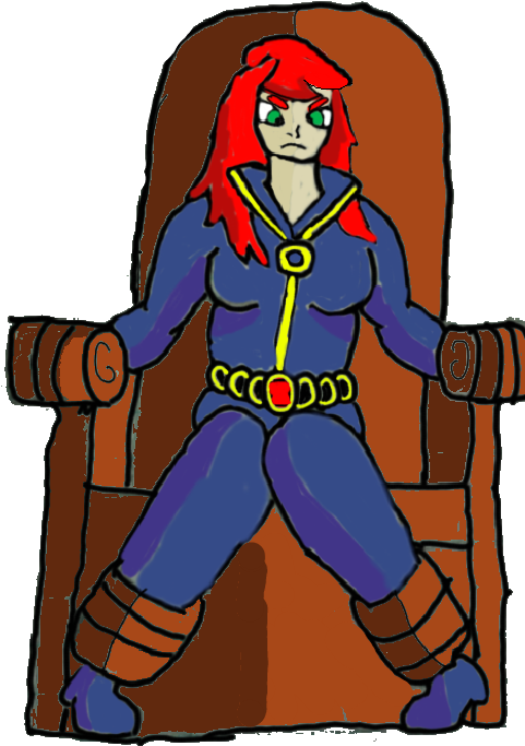 Black Widow Clamped To A Chair 2 By Kaijuboy455 - Cartoon (480x800)