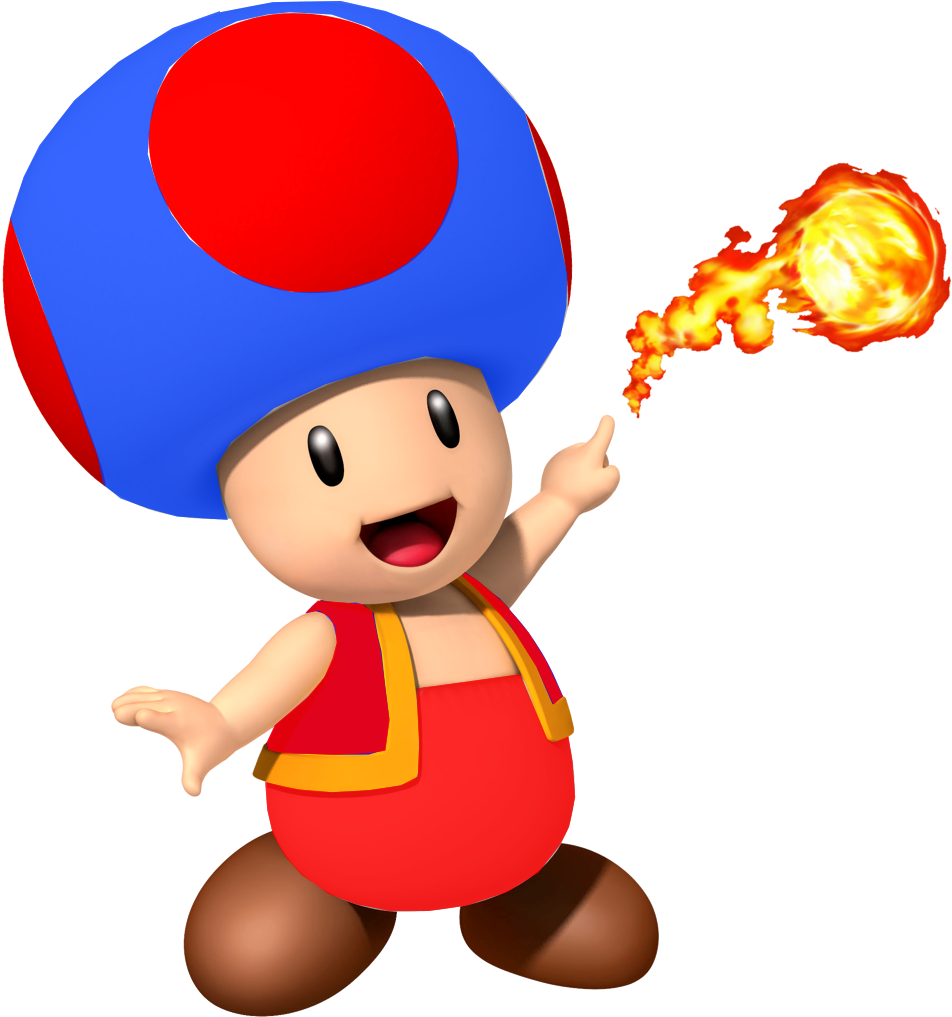 Fire Blue Toad - New Super Mario Bros Wii Blue Toad (1000x1140)