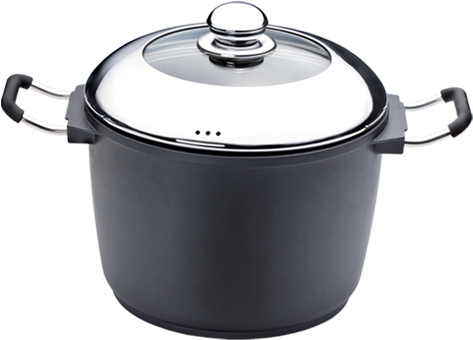 Deep Pot With Glass Lid Ø 24 Cm - Hrniec Png (500x500)