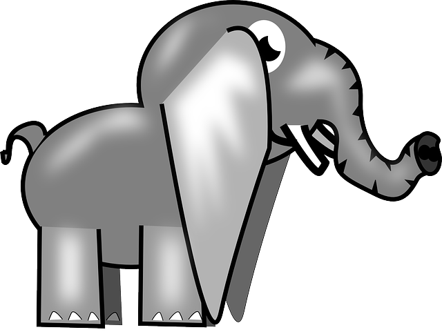 Elephant, Animal, Africa, Safari, Cartoon, Trunk - Custom Baby Elephant Shower Curtain (640x481)