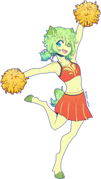 Cheerleader Hair Tumblr - Cartoon (500x625)