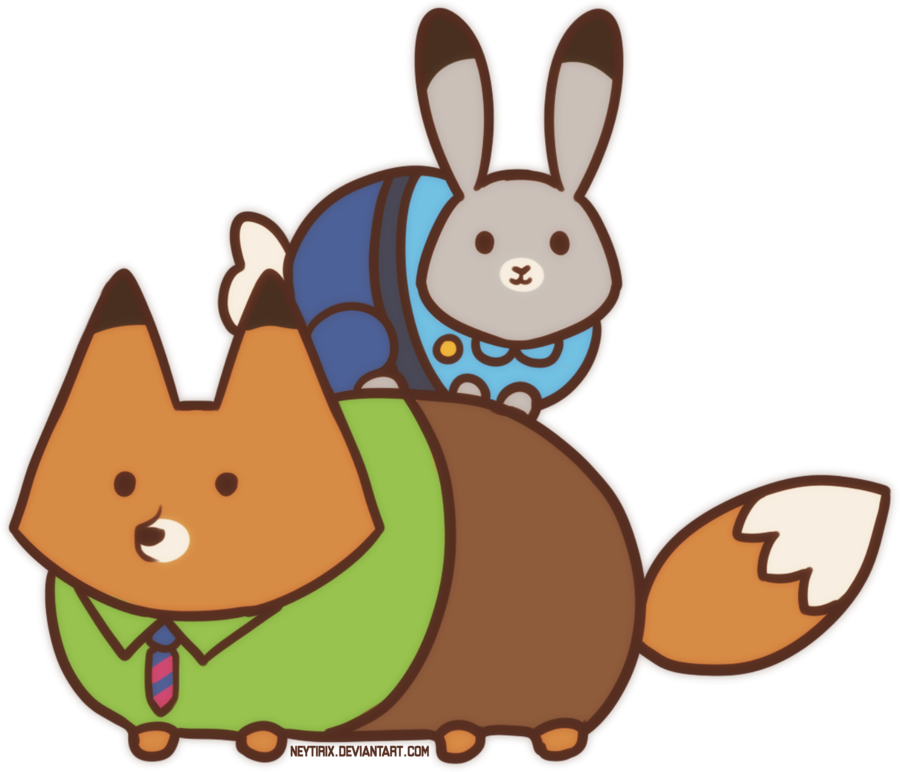 Bunny Fox Love Story (900x772)