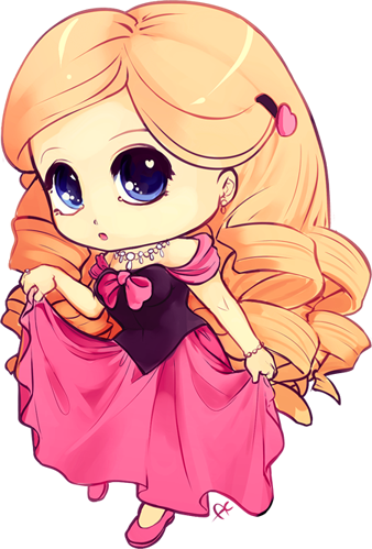 Chibi Princess Colored By Ayayume On Deviantart - Chibi Princess Colored By Ayayume On Deviantart (338x499)
