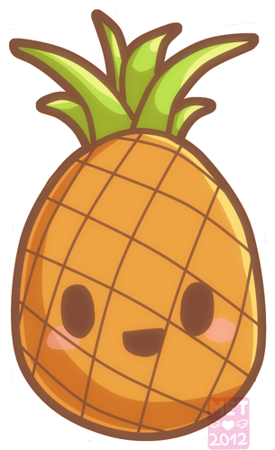 Doodle Kawaii Pineapple By Metterschlingel - Pineapple Drawing With Face (305x500)