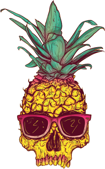 Transparent Pineapple Tumblr Zqsjmw Clipart - Jstel Decor Shower Curtain Pineapple Pattern Print (500x713)