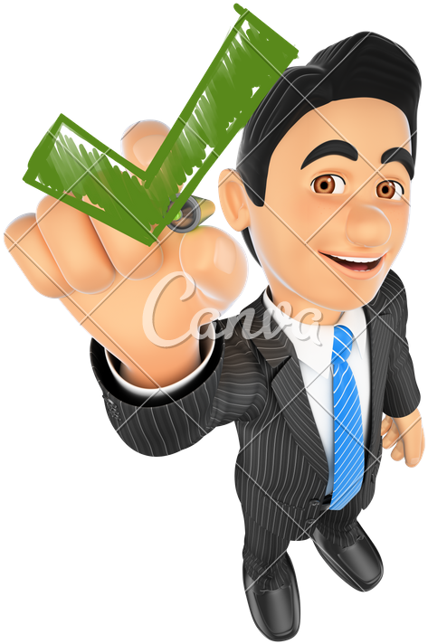 3d Businessman Drawing A Green Tick - Pendrive Backgrounds (571x800)