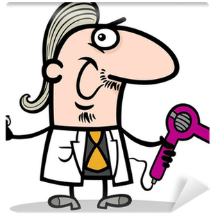 Hairdresser Barber Cartoon Illustration Wall Mural - Barber Cartoon (400x400)