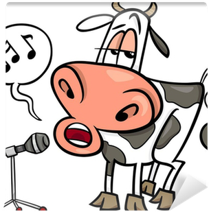 Singing Cow Cartoon Illustration Wall Mural • Pixers® - Cartoon Cow (400x400)