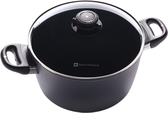 5" Classic Induction Nonstick Stock Pot With Lid - Swiss Diamond 5.5 Qt - 24cm Induction Nonstick Stock/soup (1024x1024)