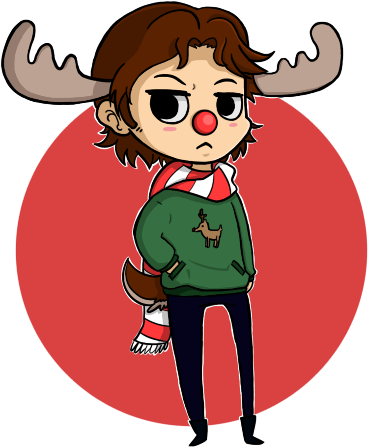 Sam The Christmas Moose By Chibitigre Sam The Christmas - Cartoon Sam Winchester Moose (900x1105)