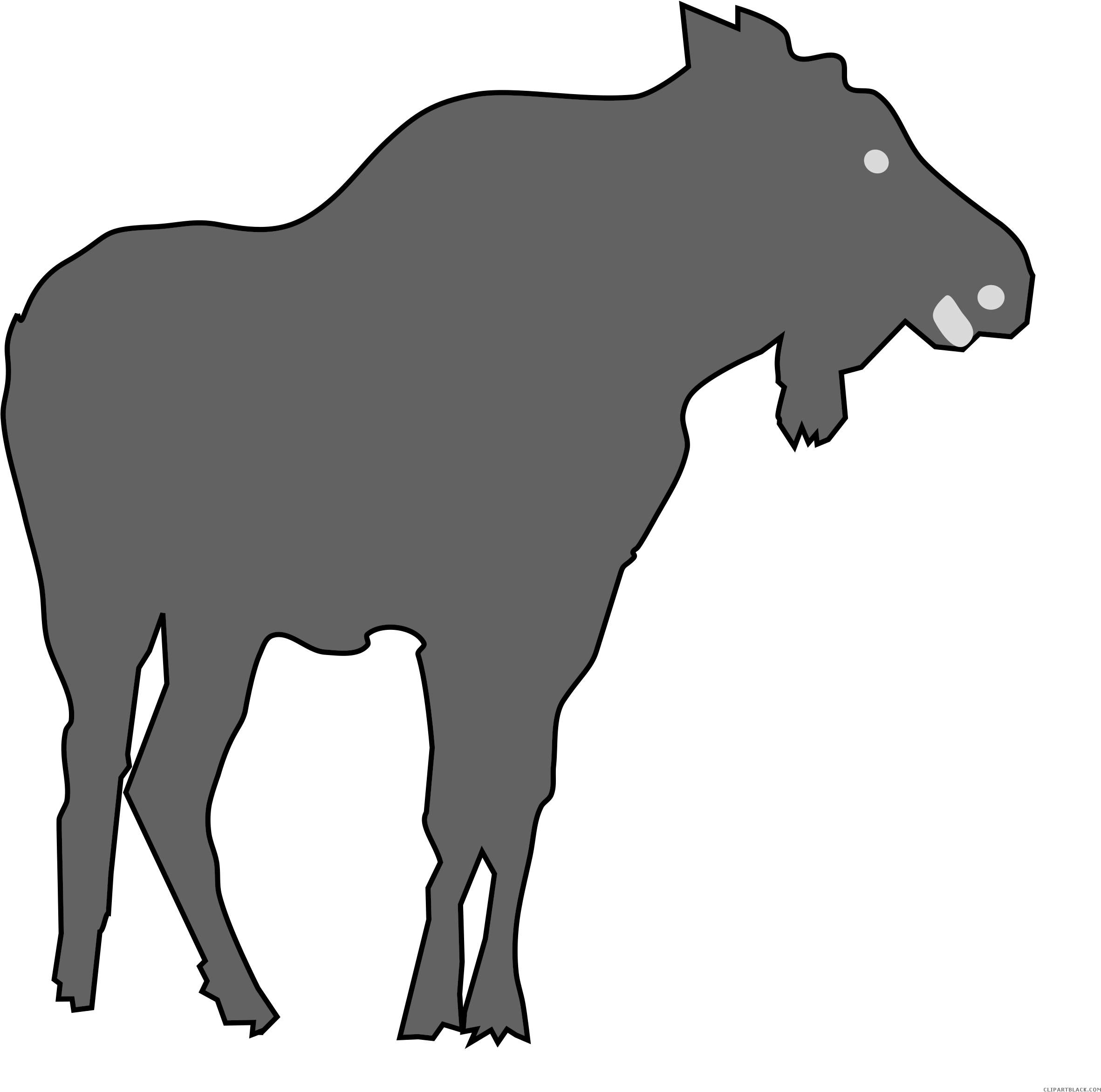 Moose Silhouette Animal Free Black White Clipart Images - Cafepress Moose King Duvet (3000x2400)