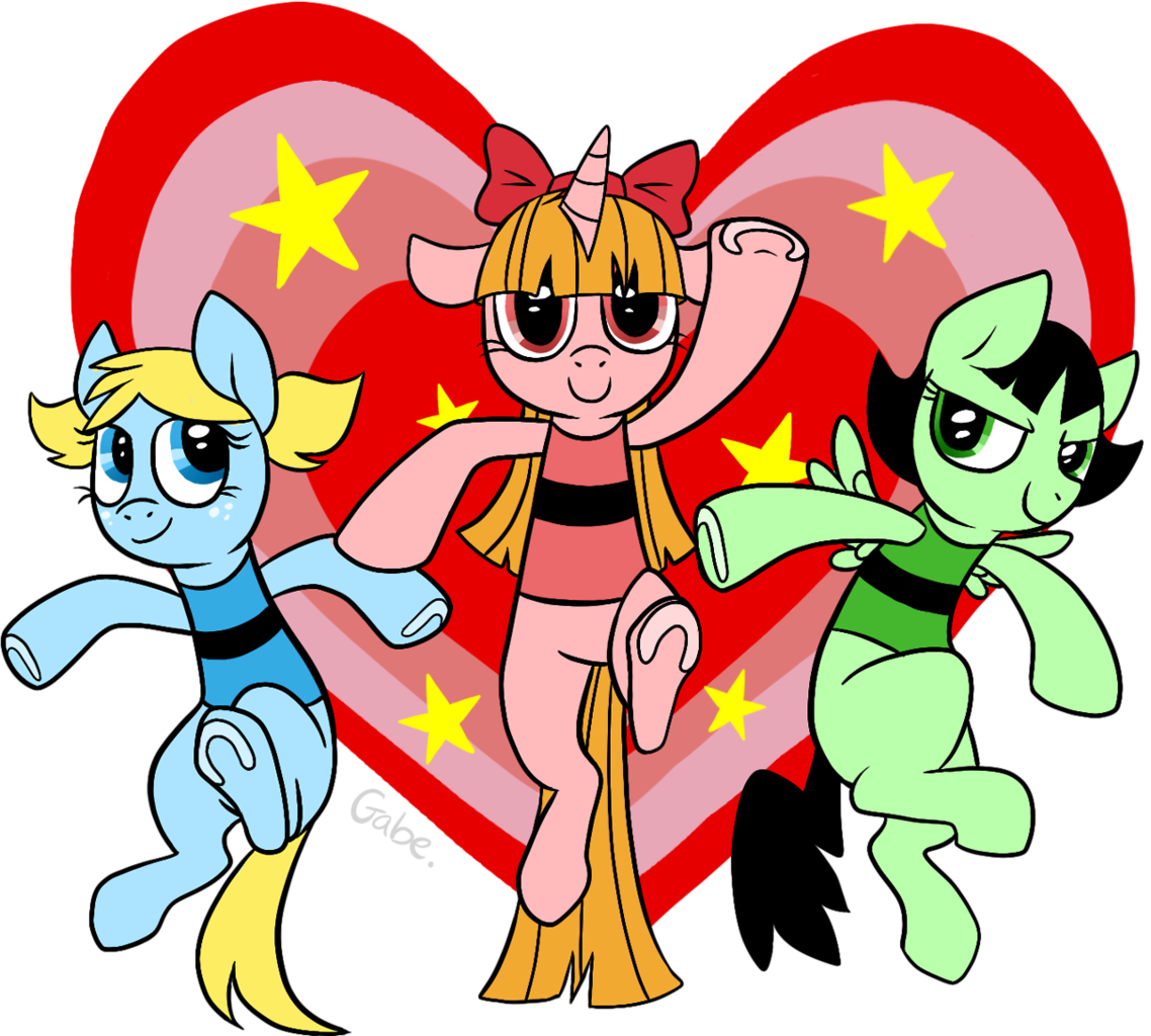 Deerspit, Blossom , Bubbles (powerpuff Girls), Buttercup - My Little Pony As Powerpuff Girl (1138x1024)