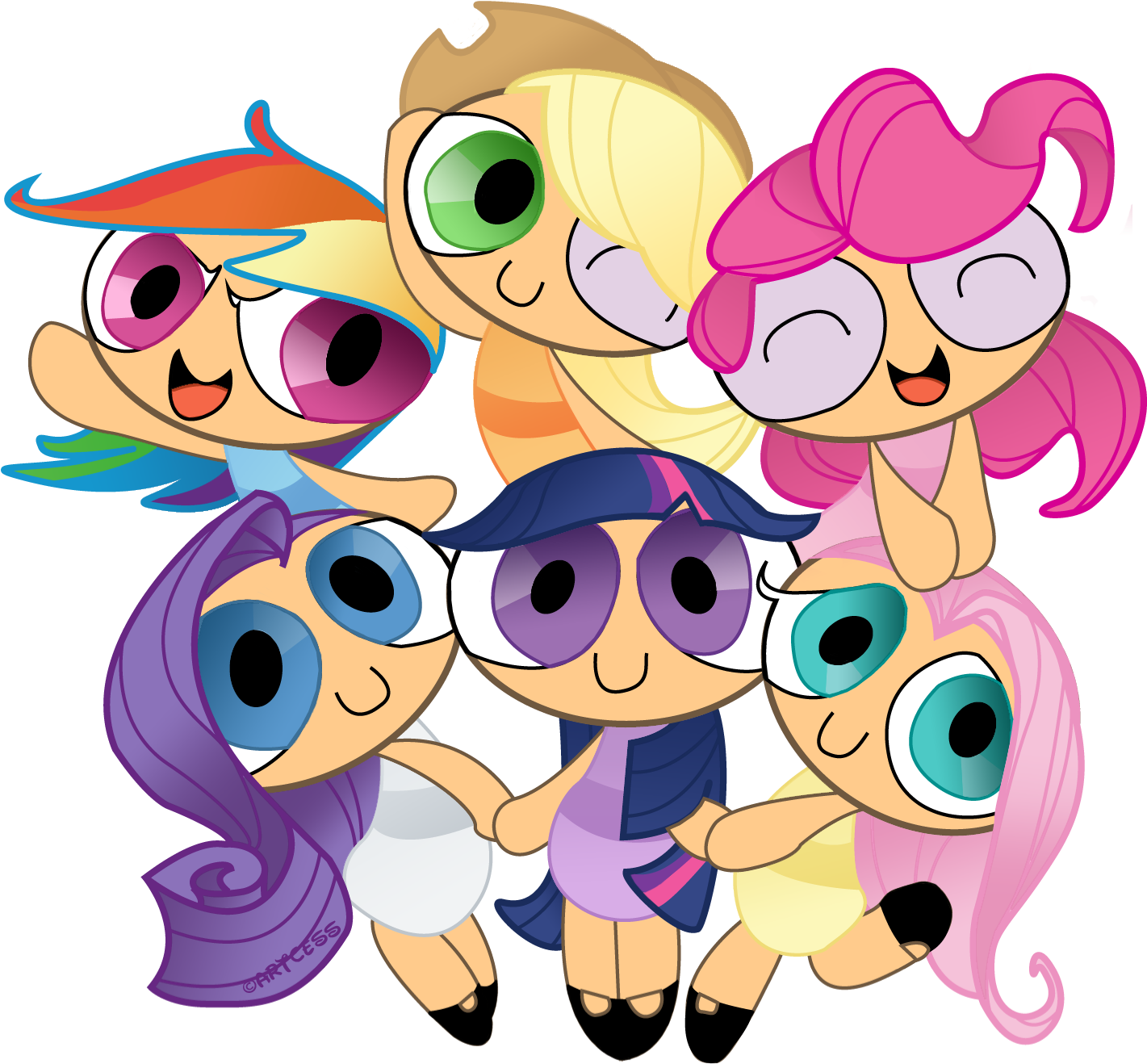 The Powerpuff Ponies By Artcess The Powerpuff Ponies - Power Puff Girl Pony (1420x1327)