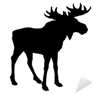 Silhouette Moose On White Background Sticker • Pixers® - Bull Moose Silhouette (400x400)