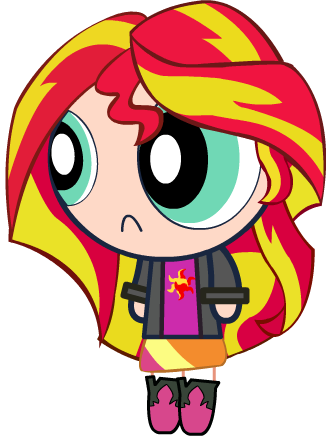 Sunset Shimmer-powerpuff Girl By Rogerlink - Gambar Powerpuff Girl My Little Pony (326x436)