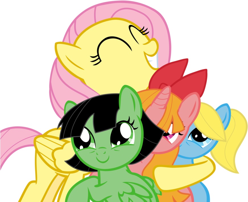 Fluttershy Loves The Ppg - Mlp Bubbles Ppg (900x720)