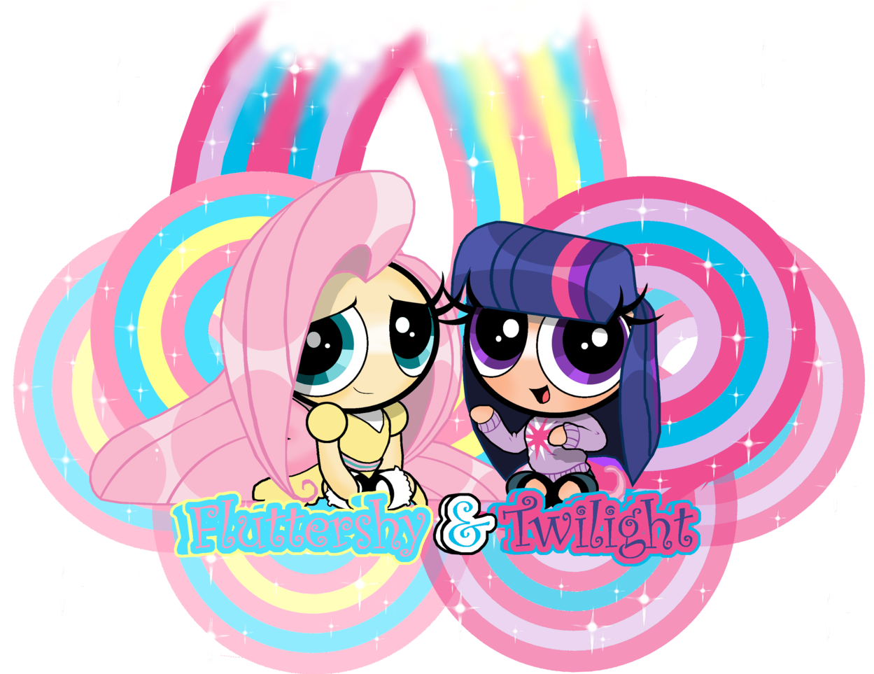 Twilight And Fluttershy By Powerpuffbaylee Twilight - My Little Pony Twilight And Fluttershy (1280x983)