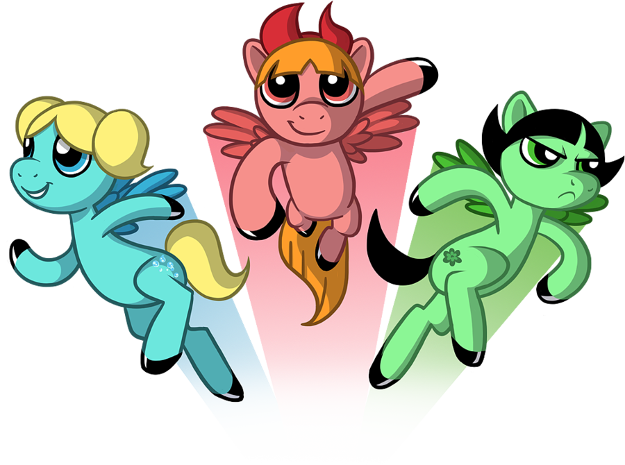 Powerpuff Ponies By Ahruu - My Little Pony: Friendship Is Magic (900x670)